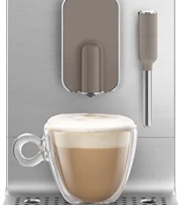 Smeg Fully Automatic Coffee Machine with Steam Taupe, 47 ounces