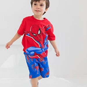 Marvel Avengers Spider-Man Little Boys T-Shirt French Terry Shorts Blue/Red 7-8