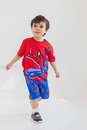 Marvel Avengers Spider-Man Little Boys T-Shirt French Terry Shorts Blue/Red 7-8