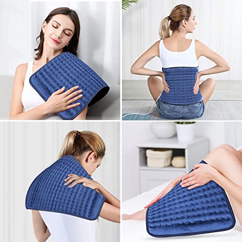 Heating Pad for Back Pain and Cramps Relief, Melcam Electric Heating Pad 12'' x 24'' Extra Large Heat Pad with 6 Heat Setting Machine Washable