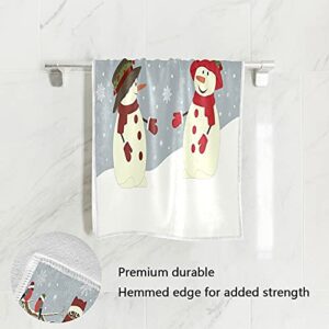 FFYHO Winter Snowman Owls Soft Hand Towels 30x15,Decorative Christmas Birds Cute Fingertip Kitchen Dish Towels Washcloth for Bathroom, Hotel, Gym and Spa