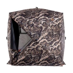 VEIL CAMO VC300 3-Person Hub Blind Tru-View – Ground Blind for Deer Hunting, 270-Degree View, Water Resistant, Durable 5-Hub Design, Backpack Carry Bag, Silent Slide Window Panels