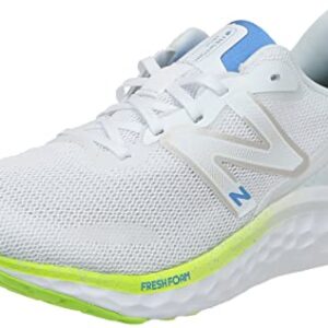 New Balance Women's Fresh Foam Arishi V4 Running Shoe, White/Pixel Green/Bright Lapis, 8