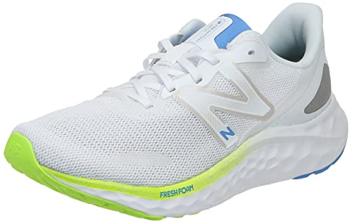 New Balance Women's Fresh Foam Arishi V4 Running Shoe, White/Pixel Green/Bright Lapis, 8