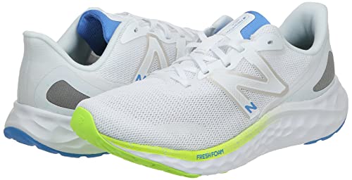 New Balance Women's Fresh Foam Arishi V4 Running Shoe, White/Pixel Green/Bright Lapis, 8