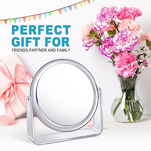 1x/7x Magnifying Makeup Mirror for Desk Double Sided 360°Rotation Desk Mirror,Portable Table Acrylic Small Standing Mirror for Cosmetic