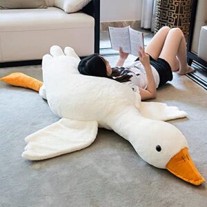 tanha giant goose plush, 6 foot goose stuffed animal, cute stuffed goose, soft white duck plush gift for girlfriend, kids or best friend（75inch, 190cm）