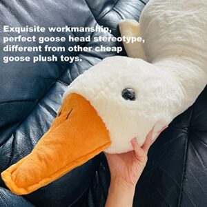 Tanha Giant Goose Plush, 6 Foot Goose Stuffed Animal, Cute Stuffed Goose, Soft White Duck Plush Gift for Girlfriend, Kids or Best Friend（75inch, 190cm）