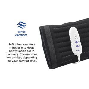 Conair Comfort Vibrating Heating Pad for Back Pain Relief, Heating Pad for Neck and Shoulder, Menstrual Heating Pad for Cramps, Large Size 12 inch x 23.5 inch, 3 Heat Settings w/ Auto Off