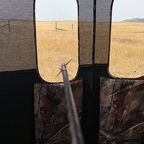 THUNDERBAY 3-4 Person Hidden Threat See Through Hunting Blind, See Through Panel Window with 270° View, Floor Space 62" x 62" to 72" x 72"