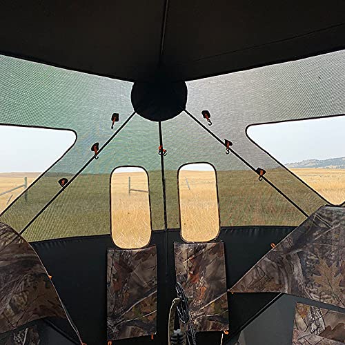THUNDERBAY 3-4 Person Hidden Threat See Through Hunting Blind, See Through Panel Window with 270° View, Floor Space 62" x 62" to 72" x 72"