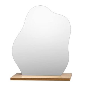 mokoze stand up irregular mirror, cloud wavy mirror for desk, not fragile acrylic makeup mirror, funky aesthetic vanity mirror for office home room decor, women girls gifts