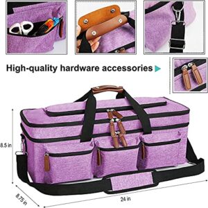 Damocles Cutting Machine Carrying Bag Portable 3-Layer Shock Absorbent Cutting Machine Tote Bag Compatible with Cricut Explore Air 2 & Cricut Maker (Purple)