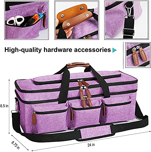 Damocles Cutting Machine Carrying Bag Portable 3-Layer Shock Absorbent Cutting Machine Tote Bag Compatible with Cricut Explore Air 2 & Cricut Maker (Purple)