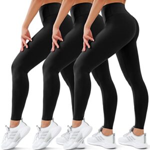 3 pack leggings for women high waisted no see-through tummy control soft yoga pants womens workout athletic running leggings