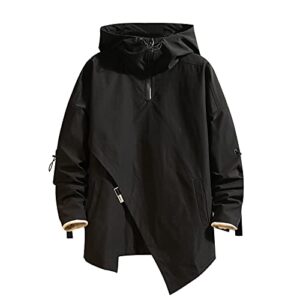 gurunvani men’s hooded windbreaker jacket zip up patchwork hoodie anorak