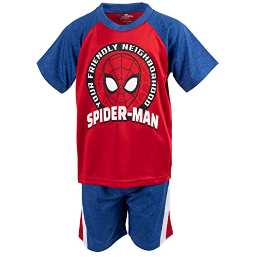 Marvel Avengers Spider-Man Little Boys 3 Piece Outfit Set: T-Shirt Tank Top Shorts 7-8