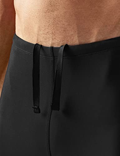 TSLA Men's Swim Jammers, Athletic Racing Swimming Shorts Trunks, UPF 50+ Sun Protection Endurance Triathlon Swimsuit, Splice Black & Blue & White, 40