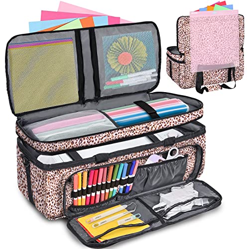 Carrying Case for Cricut - Double-Layer Cricut Bag for Cricut Machine with Cover Compatible with Cricut Explore Air, Air 2, Maker, Maker 3, Organization and Storage Bags - Cricut Accessories