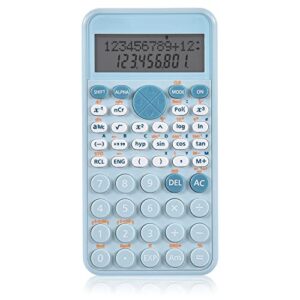 eoocoo 2-line standard scientific calculator, portable and cute school office supplies, suitable for primary school to college student use - blue