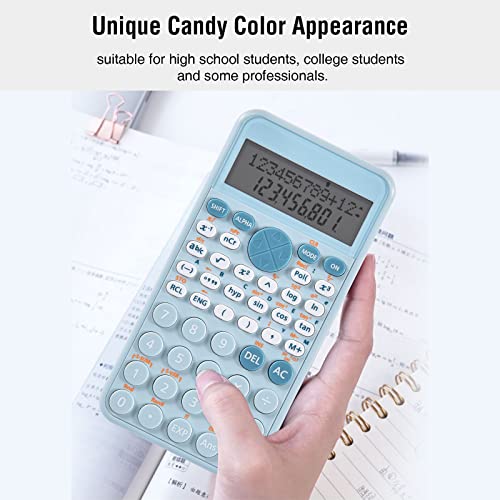 EooCoo 2-Line Standard Scientific Calculator, Portable and Cute School Office Supplies, Suitable for Primary School to College Student Use - Blue