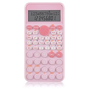 eoocoo 2-line standard scientific calculator, portable and cute school office supplies, suitable for primary school to college student use - pink