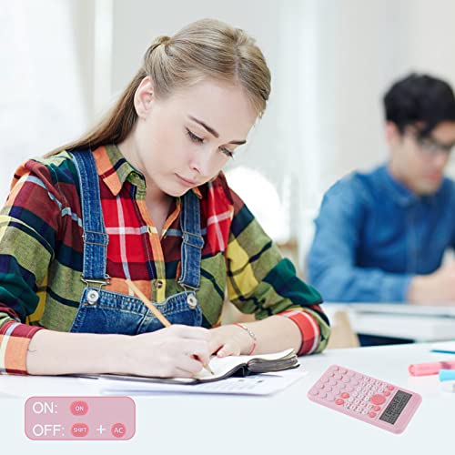 EooCoo 2-Line Standard Scientific Calculator, Portable and Cute School Office Supplies, Suitable for Primary School to College Student Use - Pink
