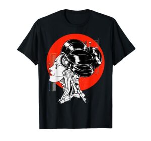 japanese modern geisha vaporwave cyberpunk japan aesthetic t-shirt