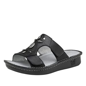 Alegria Womens Vanna Black Leather Slide Sandal 9.5-10 M US