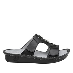 Alegria Womens Vanna Black Leather Slide Sandal 9.5-10 M US