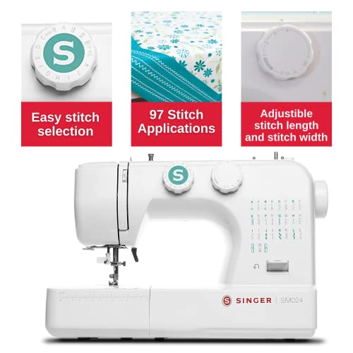 SINGER | SM024 Sewing Machine With Included Accessory Kit, 24 Stitches, Simple & Great For Beginners