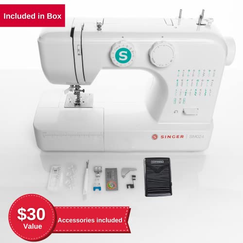 SINGER | SM024 Sewing Machine With Included Accessory Kit, 24 Stitches, Simple & Great For Beginners