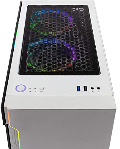 Skytech Gaming Archangel Gaming Computer PC Desktop – Ryzen 5 5600X 3.7GHz, RTX 3060 TI 8G, 1TB NVMe SSD, 16GB DDR4 3200MHz, RGB Fans, Windows 10 Home 64-bit, 802.11AC Wi-Fi, White