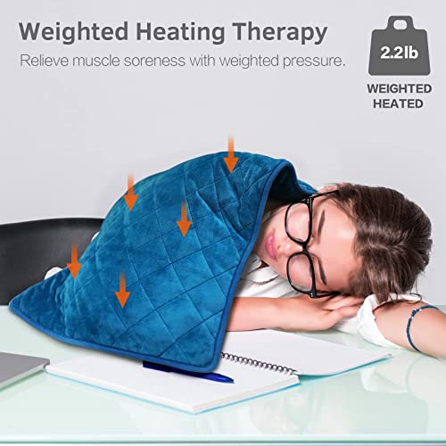 UTK Ultra-comfort Infrared Weighted Heating Pad, 2.2lbs Jade Stone Filled Electric Heat Pads for Pain Relief - 12" x 24" Ultra-soft Velvet, 6 Heat Settings & Auto Shut Off for Back, Neck and Shoulders