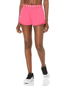under armour women's play up twist shorts 3.0 , (640) pink punk / white / white , large