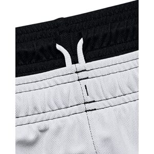 Under Armour Women's Baseline 6" Basketball Shorts , (001) Black / White / White , Large