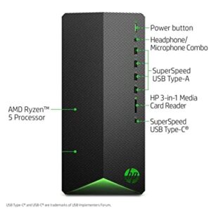 HP 2021 Newest Pavilion Gaming Desktop Computer, AMD 6-Core Ryzen 5 5600G Processor(Beat i7-8700, Upto 4.4GHz), AMD Radeon RX5500 4 GB, 8GB RAM, 256GB PCIe NVMe SSD,Mouse and Keyboard, Win 10 Home