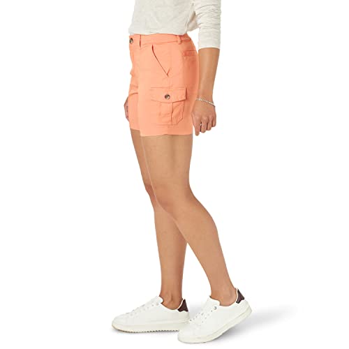 Lee Women's Flex-to-Go Mid-Rise Seamed Cargo Short, Papaya, 16