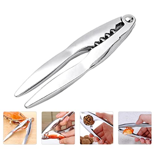 Hemoton Crab Lobster Crackers Crab Opener Seafood Crab Pincer Nut Cracker Walnuts Nuts Plier Seafood Opening Tool for Claws and Legs (Silver)