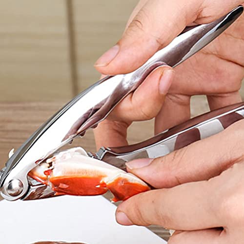 Hemoton Crab Lobster Crackers Crab Opener Seafood Crab Pincer Nut Cracker Walnuts Nuts Plier Seafood Opening Tool for Claws and Legs (Silver)