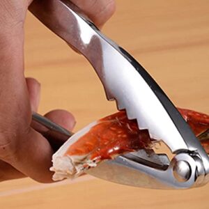 Hemoton Crab Lobster Crackers Crab Opener Seafood Crab Pincer Nut Cracker Walnuts Nuts Plier Seafood Opening Tool for Claws and Legs (Silver)