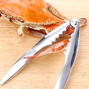 Hemoton Crab Lobster Crackers Crab Opener Seafood Crab Pincer Nut Cracker Walnuts Nuts Plier Seafood Opening Tool for Claws and Legs (Silver)