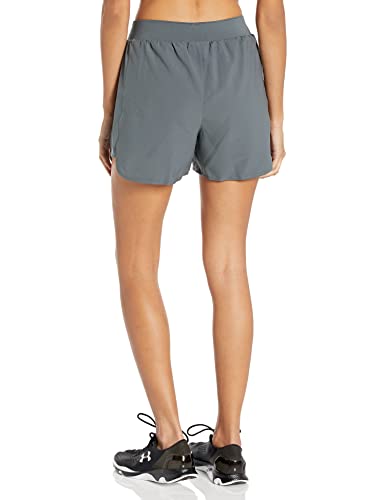 Under Armour Women's Standard 2n1 Softball Short 22, (012) Pitch Gray / / White, Medium