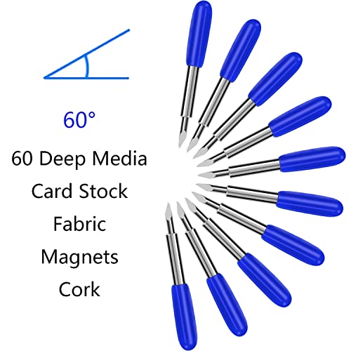 60 Pcs Replacement Blades Compatible with Cricut Explore Air 2/Air 3 Maker Expression Vinyl Cutting Machines 60 Degree Fine Point Blades