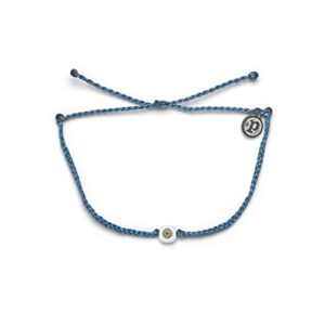 pura vida enamel sunflower bead bracelet - 100% waterproof, adjustable band, brand charm - dusty blue