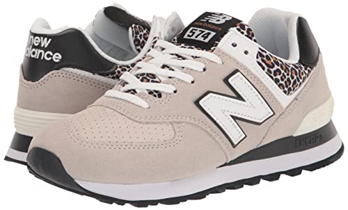 New Balance Women's 574 V2 Animal Print Sneaker, Grey/Black, 12