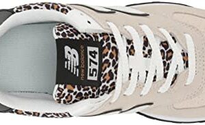 New Balance Women's 574 V2 Animal Print Sneaker, Grey/Black, 12