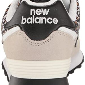 New Balance Women's 574 V2 Animal Print Sneaker, Grey/Black, 12