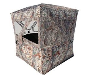 muddy outdoors infinity epic camo shadow mesh windows black backed water resistant heavy-duty 600 denier fabric ground blind, 3-person