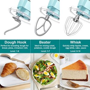 Upgraded Household Stand Mixer for Peicual 380W 10+P Speed High-Performance Tilt-Head Electric Kitchen Mixer 5.5Qt Stainless Steel Bowl with Dough Hook Flat Beater Wire Whisk & Splash Guard